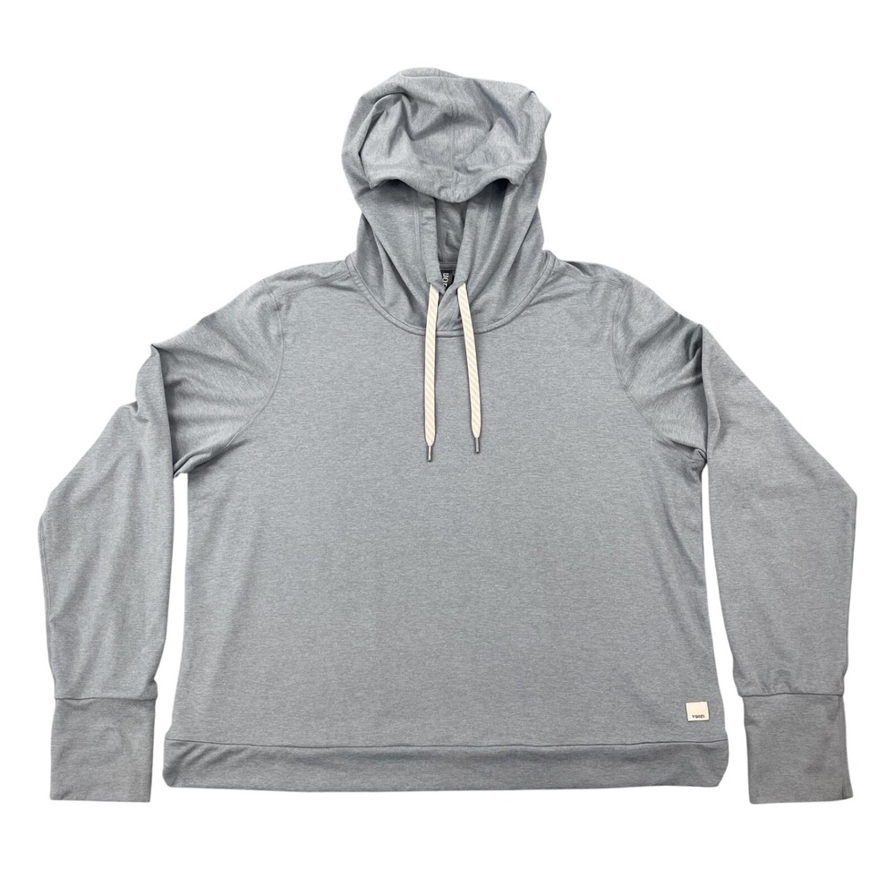 Vuori Halo Essential Hoodie Womens XL Heathered Gray Dream Knit Pullover VW226